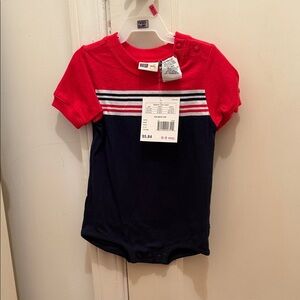 *NWT* Faded Glory Red and Navy Bodysuit